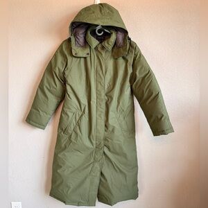 Lands End Womens Small 6-8 Goosedown Olive parka, jacket, Coat